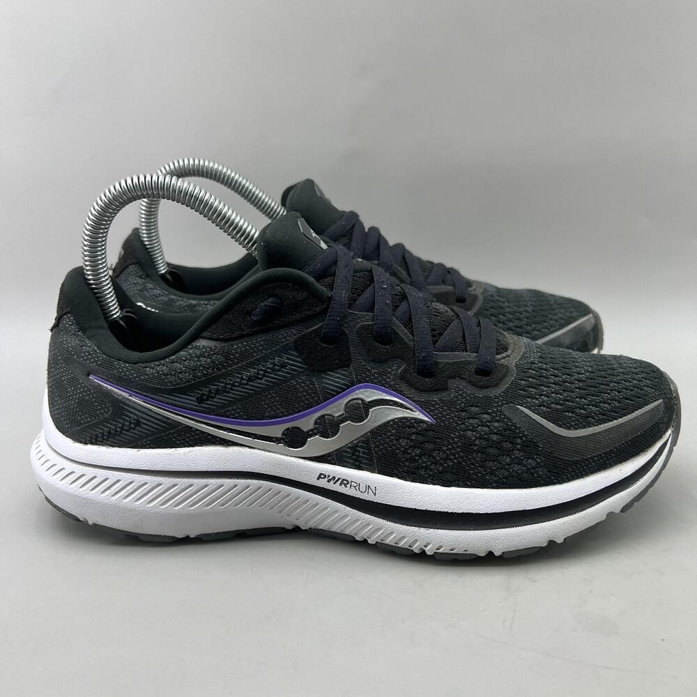 Saucony Omni 20 Running Shoes Women Size 7 Black White Comfort Cushion Sneakers